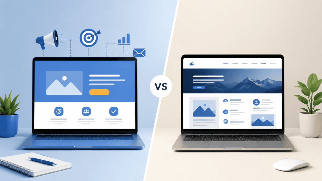 Landing page vs Página web: diferencias y cuándo usar cada una